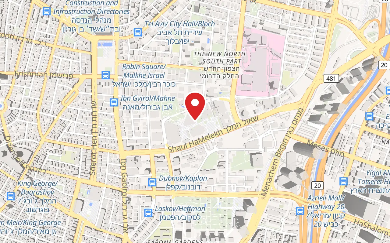 המיקום של מוזיאון תל אביב לאמנות על המפה