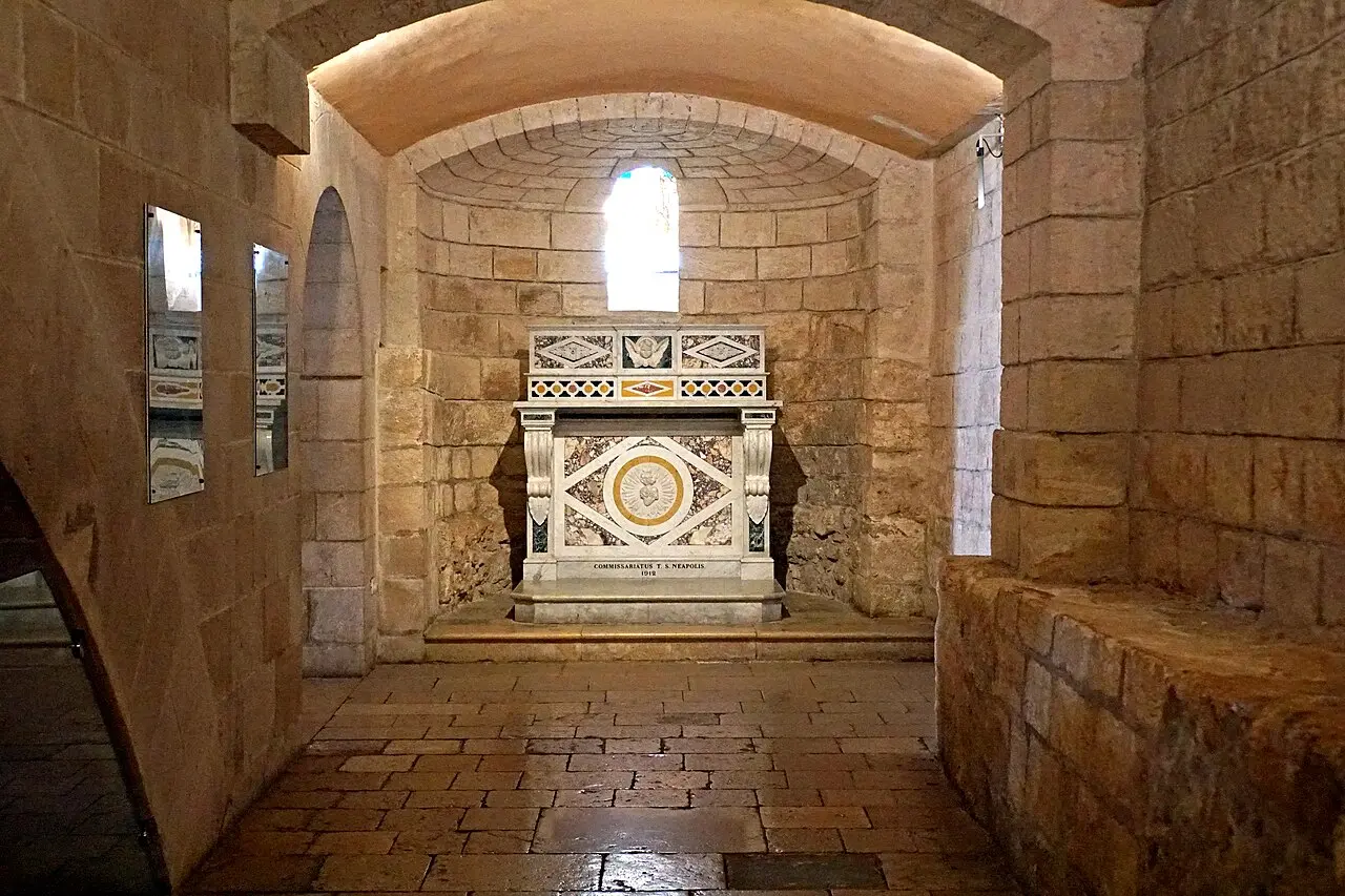 The altar inside the Grotto of the Annunciation in Nazareth