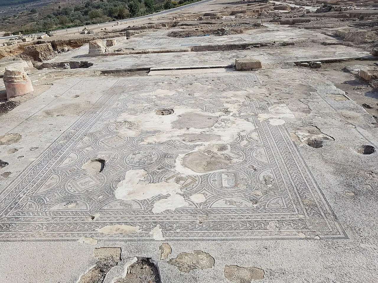 A large mosaic floor at Zippori