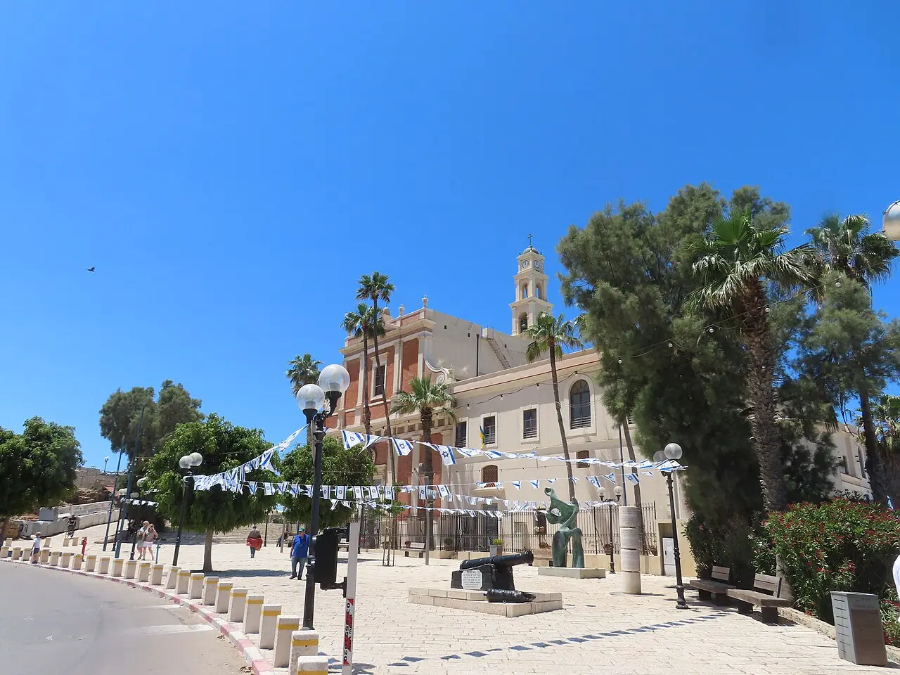 St Peter's Church at the top of the approach road in Old Jaffa