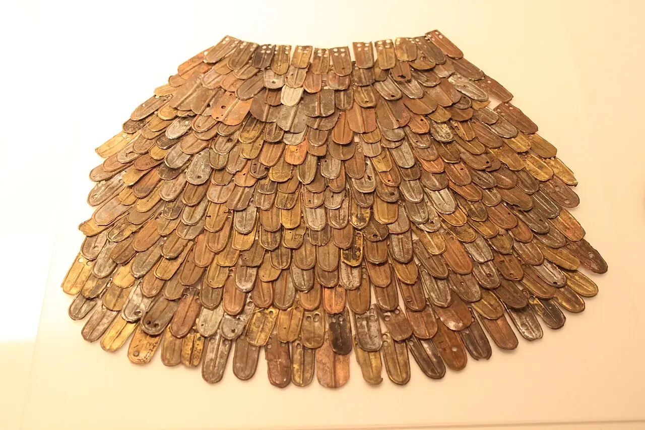 Bronze armour scales found in the Northern Palace, now in the Israel Museum
