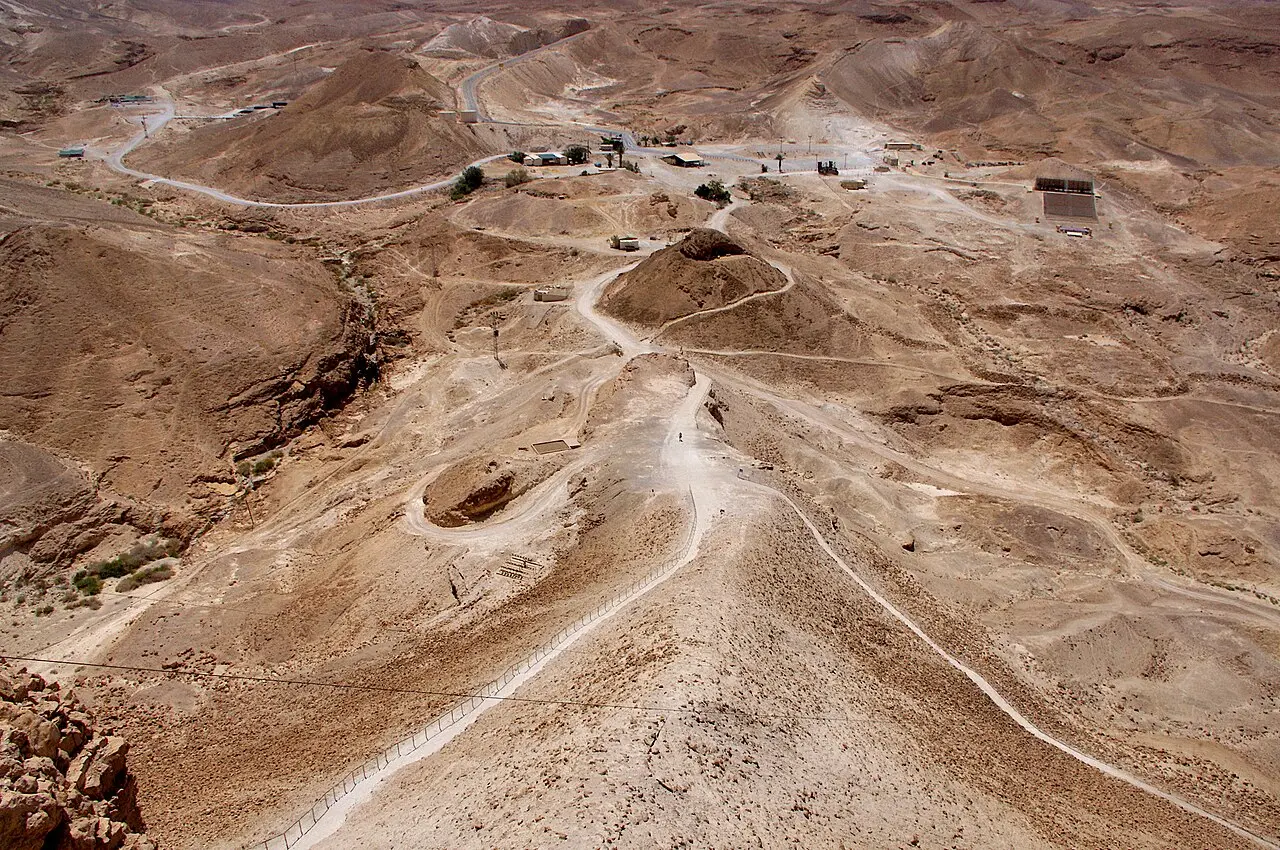 The footpath that climbs beside the Roman ramp on Masada's western side