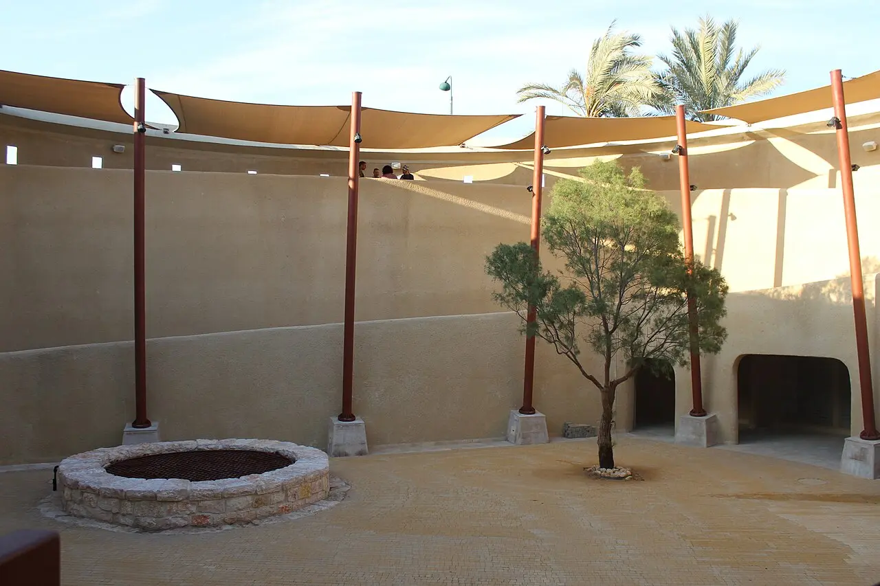 The stone-ringed well in the courtyard of the visitor centre in Beersheba