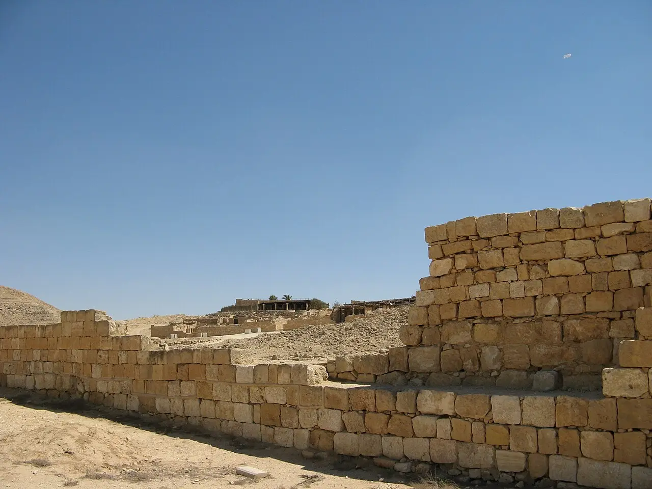 A stretch of the town wall at Mamshit