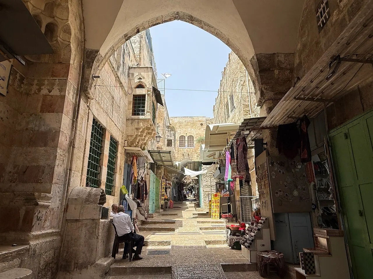 A nearly empty lane of the Old City's market, most of its shops shut