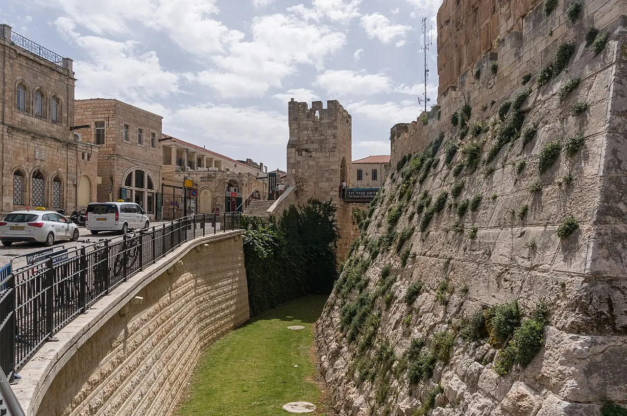 The dry moat on the citadel's outer side