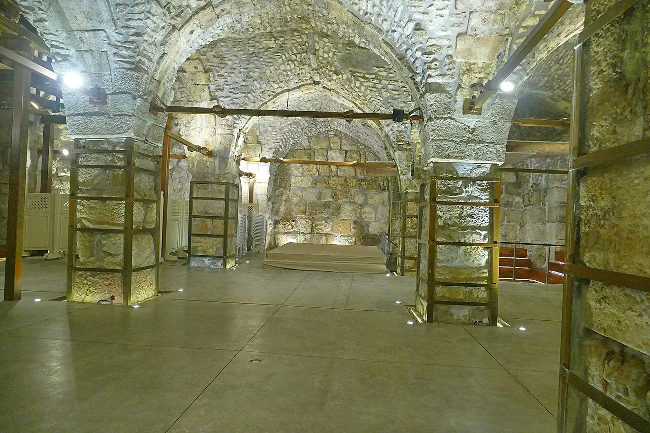 A vaulted underground hall along the tunnel route