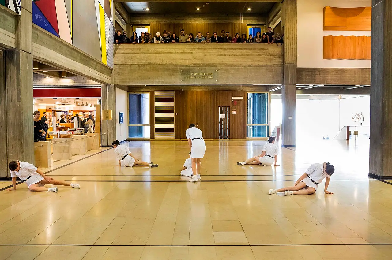A performance staged in a hall of the Tel Aviv Museum of Art in 2015